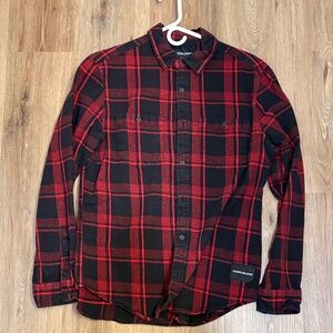 Calvin Klein Men's Plaid Shirt in Red and Black